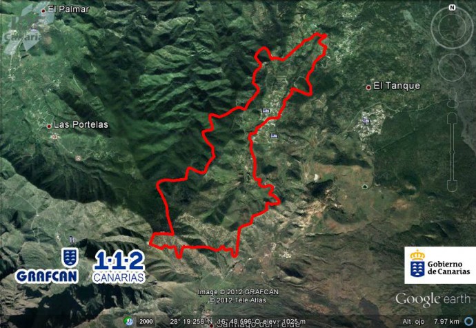 La Gomera fire map