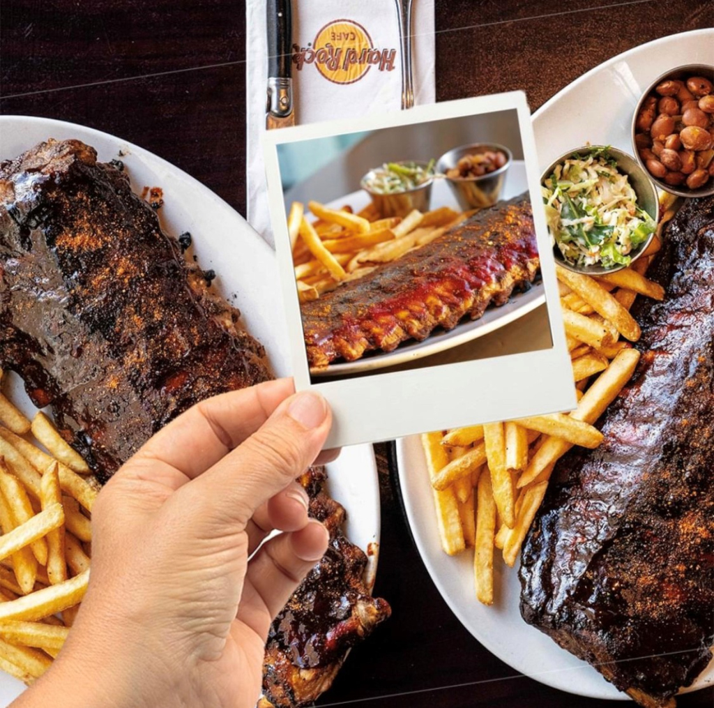 Ribs with fries at Hard Rock Café Tenerife.