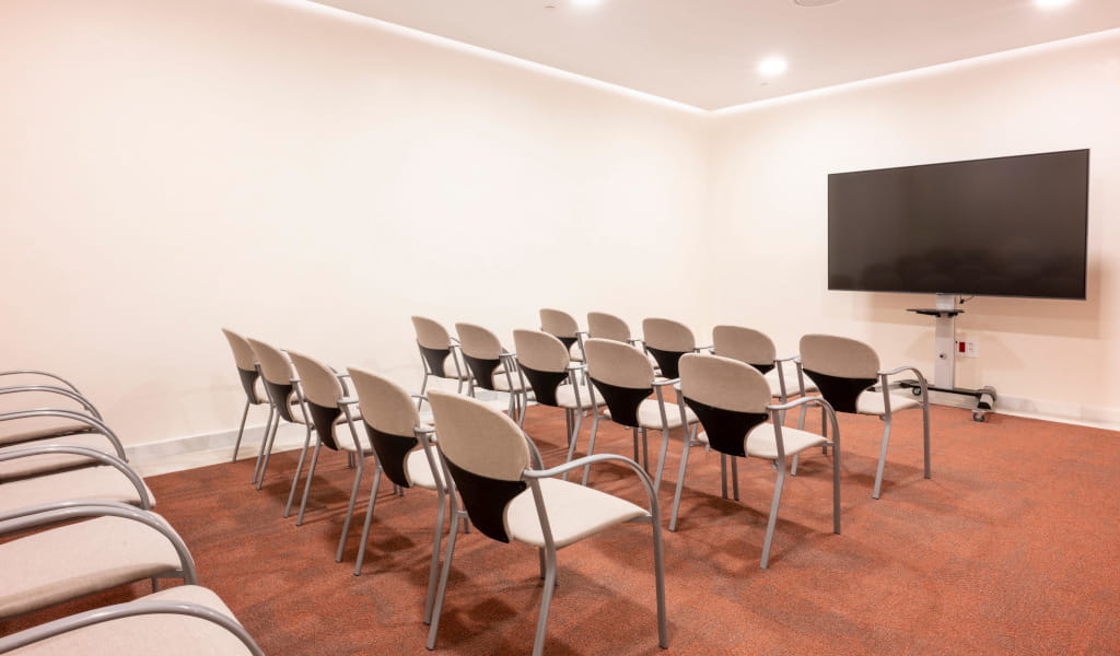 Conference room with chairs and screen in Tenerife.