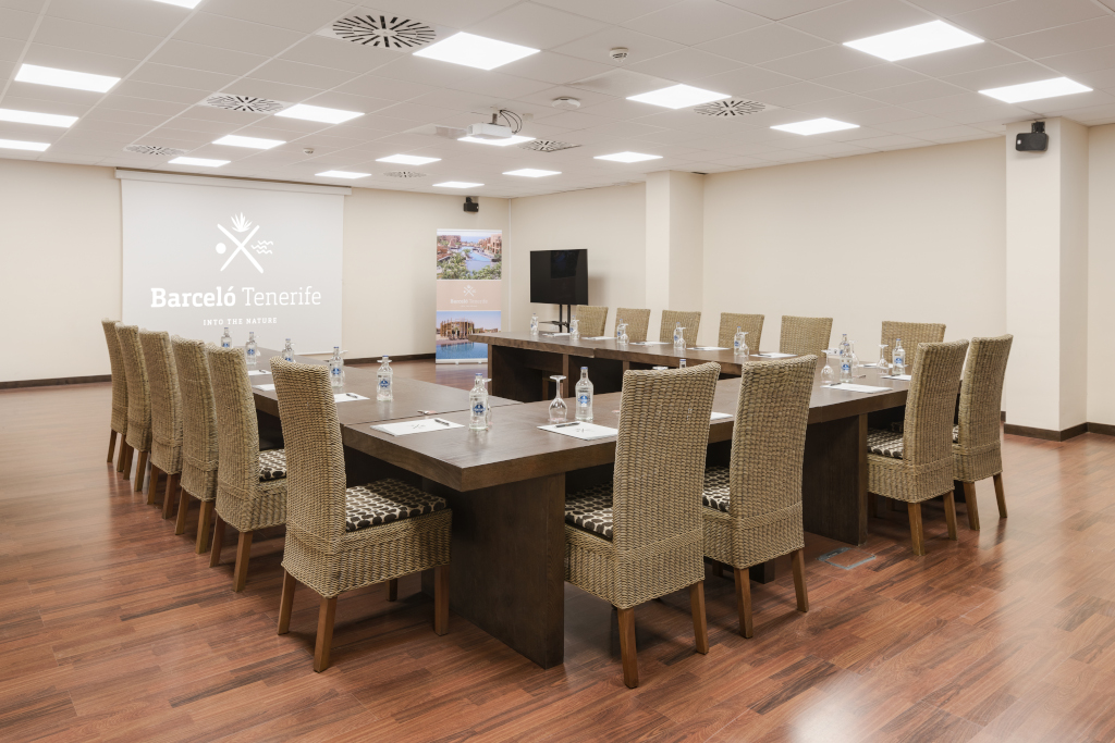 Meeting room in Barceló Tenerife with chairs arranged in a U-shape.