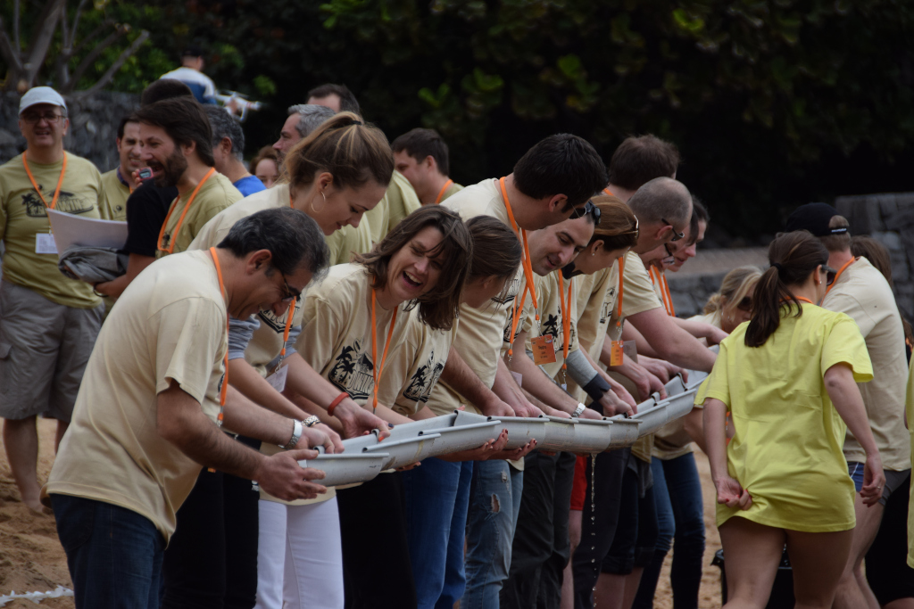 People participating in an outdoor group activity in Tenerife.
