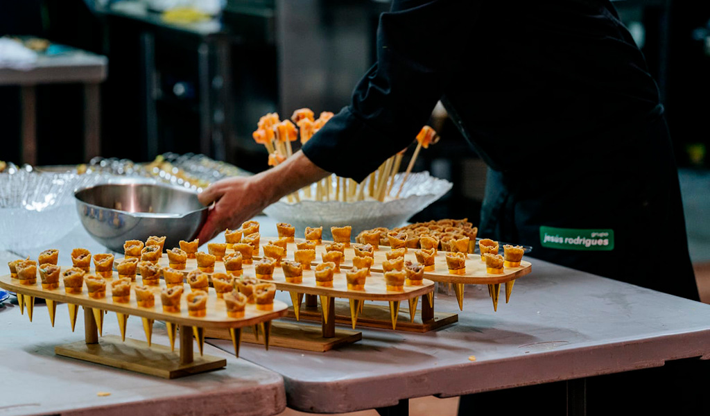 Appetizer cones served at an event in Tenerife.
