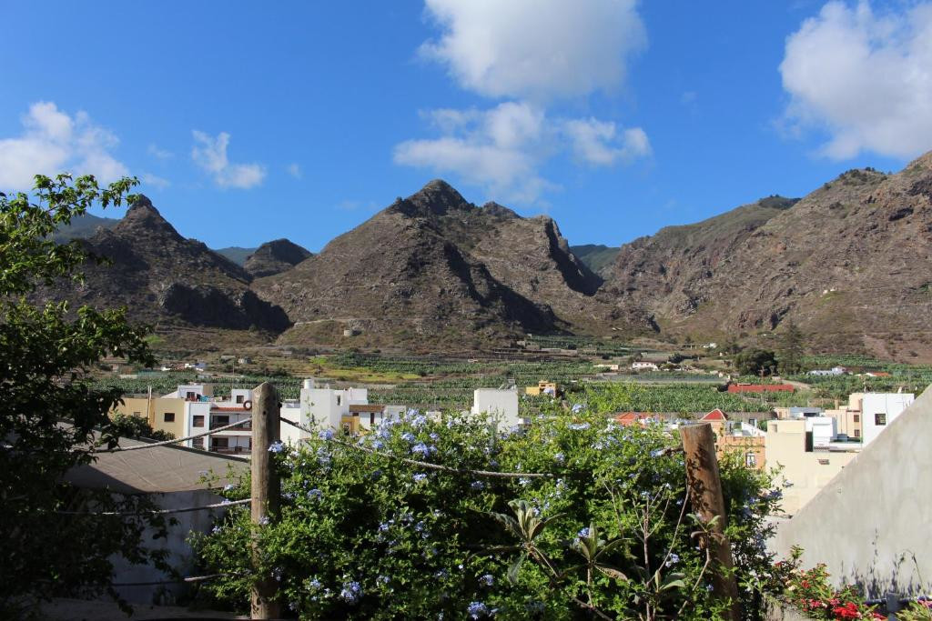 View of the mountains and houses in the municipality of Teno, Tenerife.