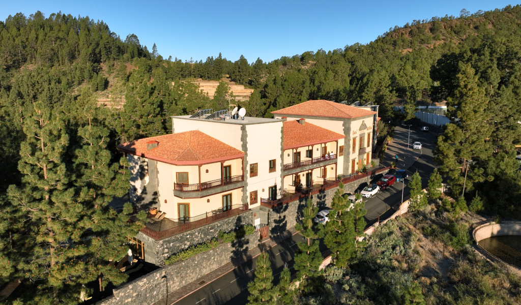 Building surrounded by pine trees in Vilaflor, Tenerife.