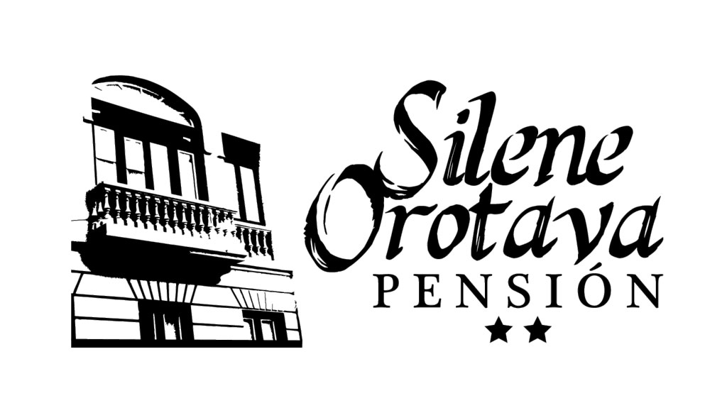 Silene Orotava Pensión text with building illustration.