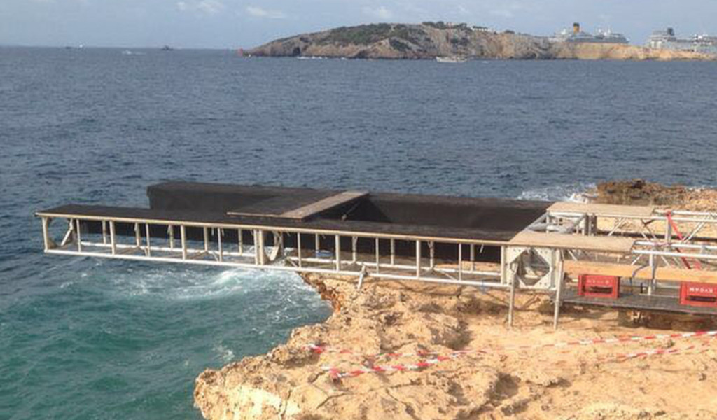 Platform under construction over the sea in Tenerife.