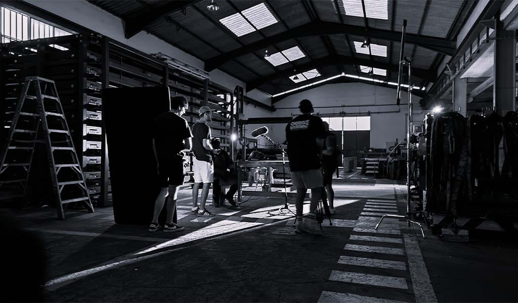 People working in an industrial warehouse in Tenerife.