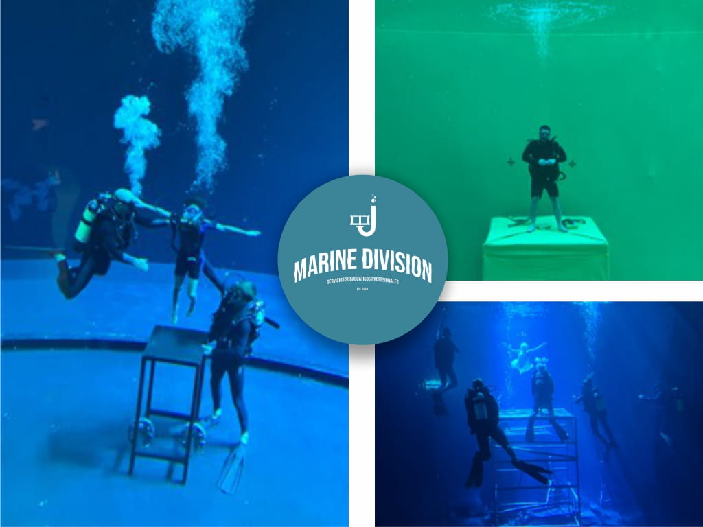Divers in underwater training at Marine Division, Tenerife.