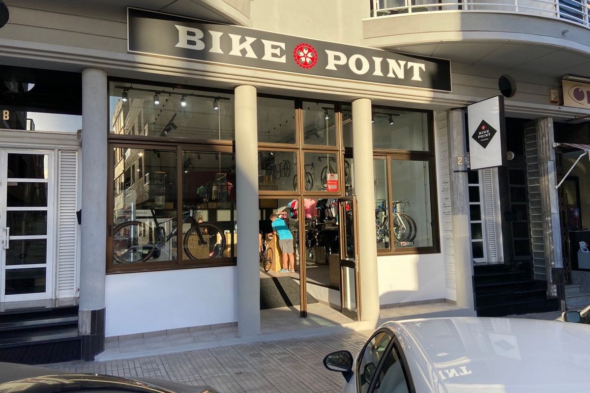 Bike Point shop in Tenerife with bicycles displayed in the window.