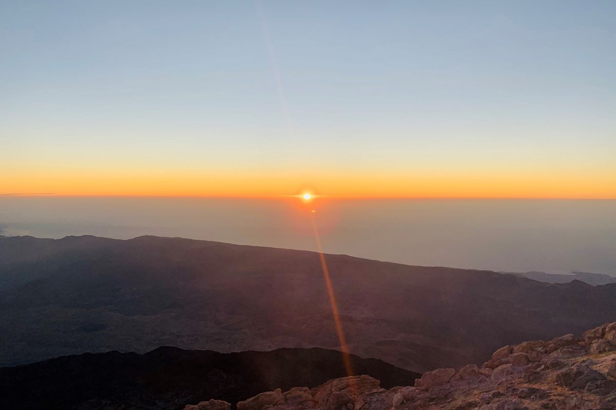 Sunrise over Teide National Park, Tenerife.
