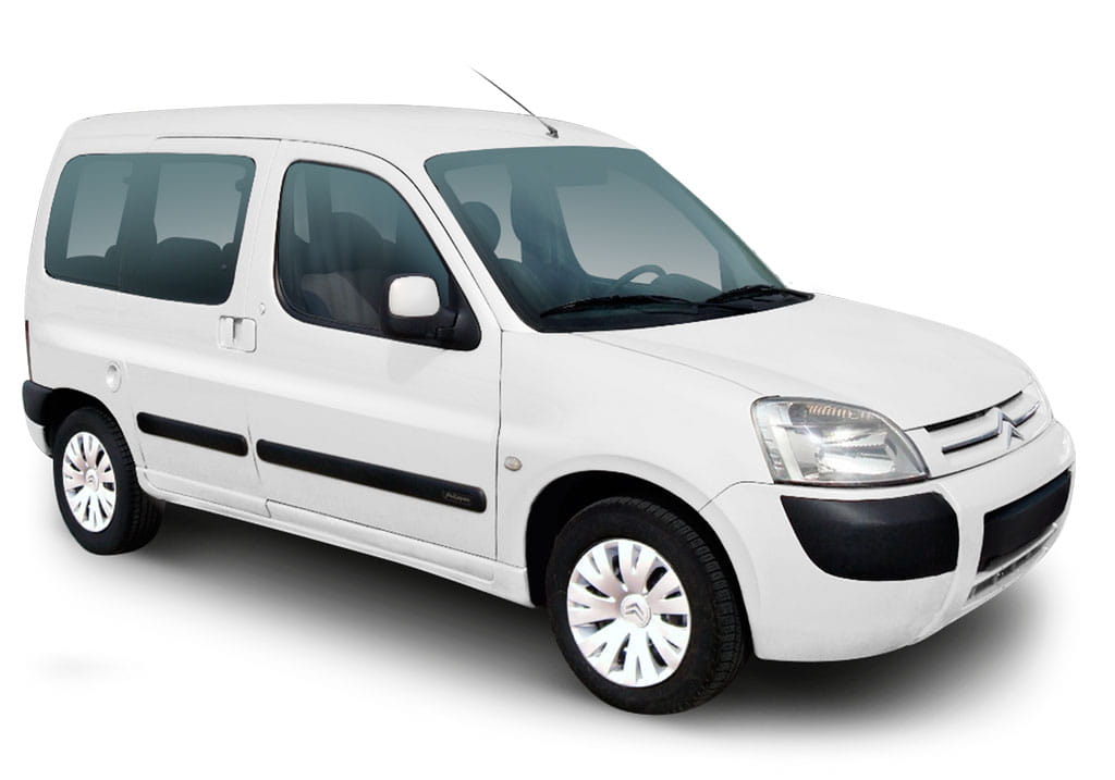 White Citroën Berlingo van in profile in Tenerife.