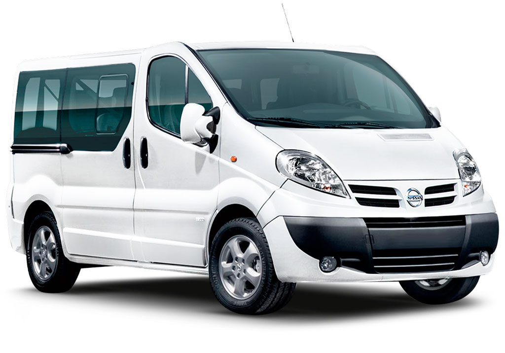 White Nissan van ideal for transport in Tenerife.