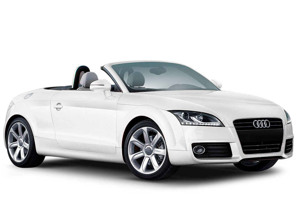 Audi TT white convertible car in Tenerife.
