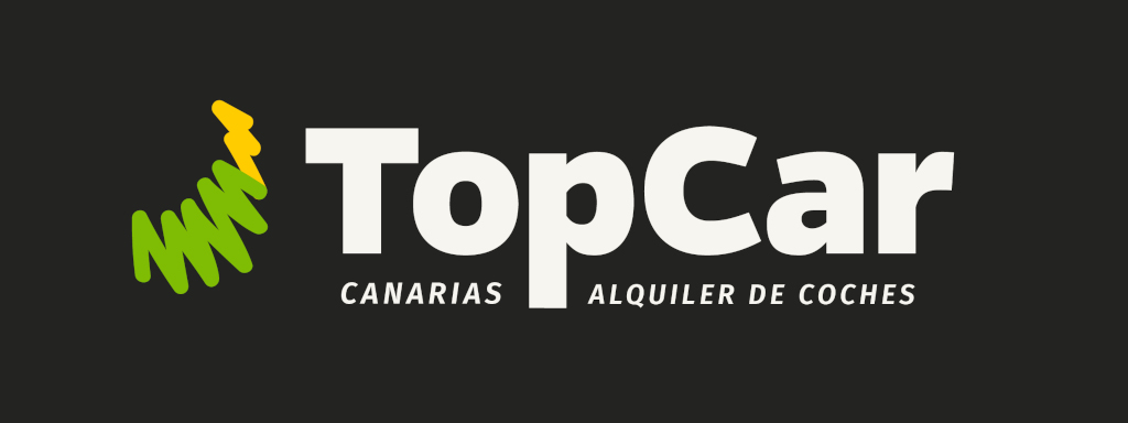TopCar Canarias Car Rental, logo on dark background.