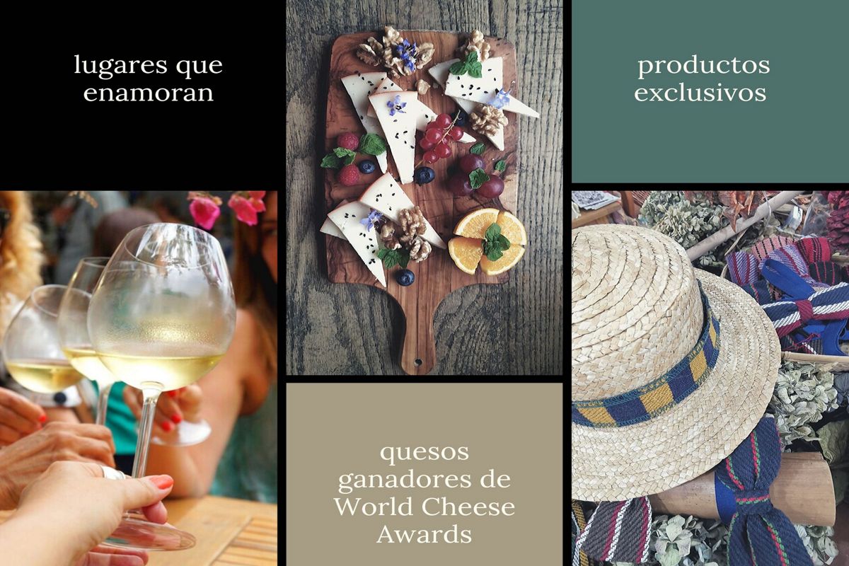 Cheese with nuts and fruits, Tenerife. Text: World Cheese Awards-winning cheeses.