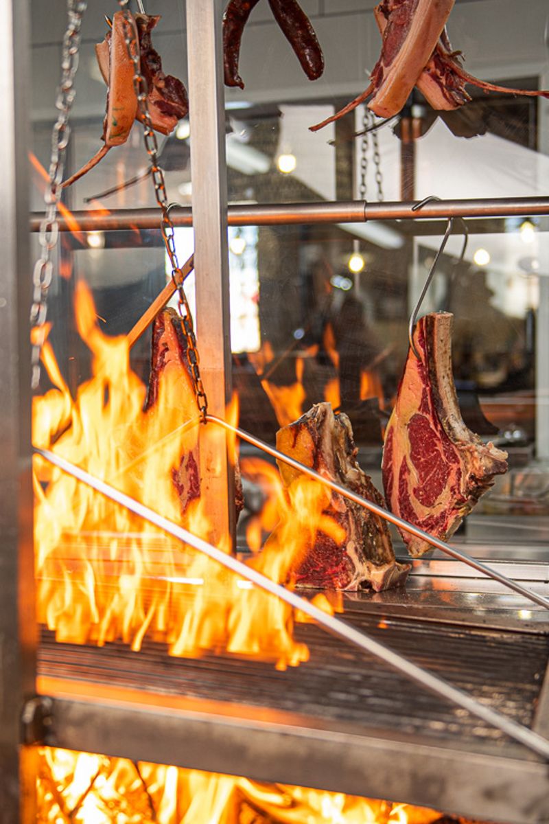 Meat grilled over high heat in Tenerife.