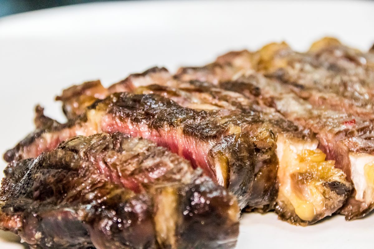 Roast meat served on a plate in Tenerife.