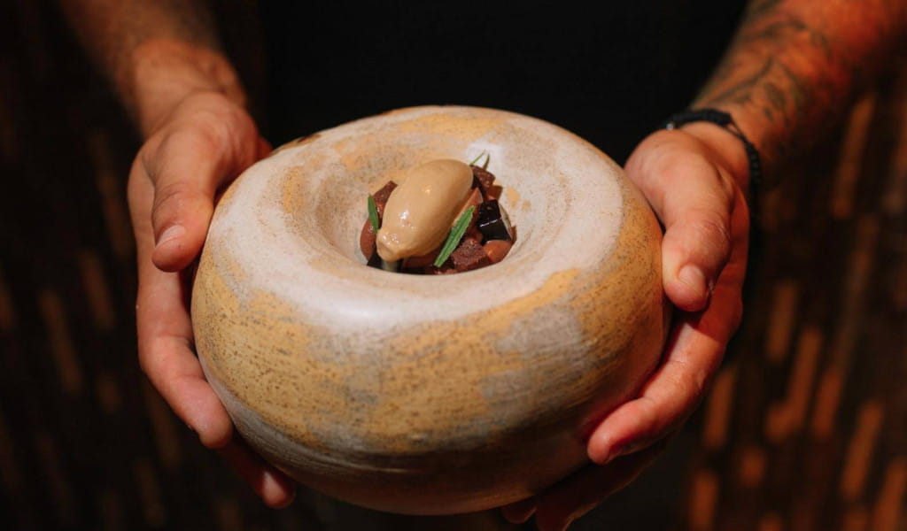 Dessert dish served in a ceramic bowl in Tenerife.