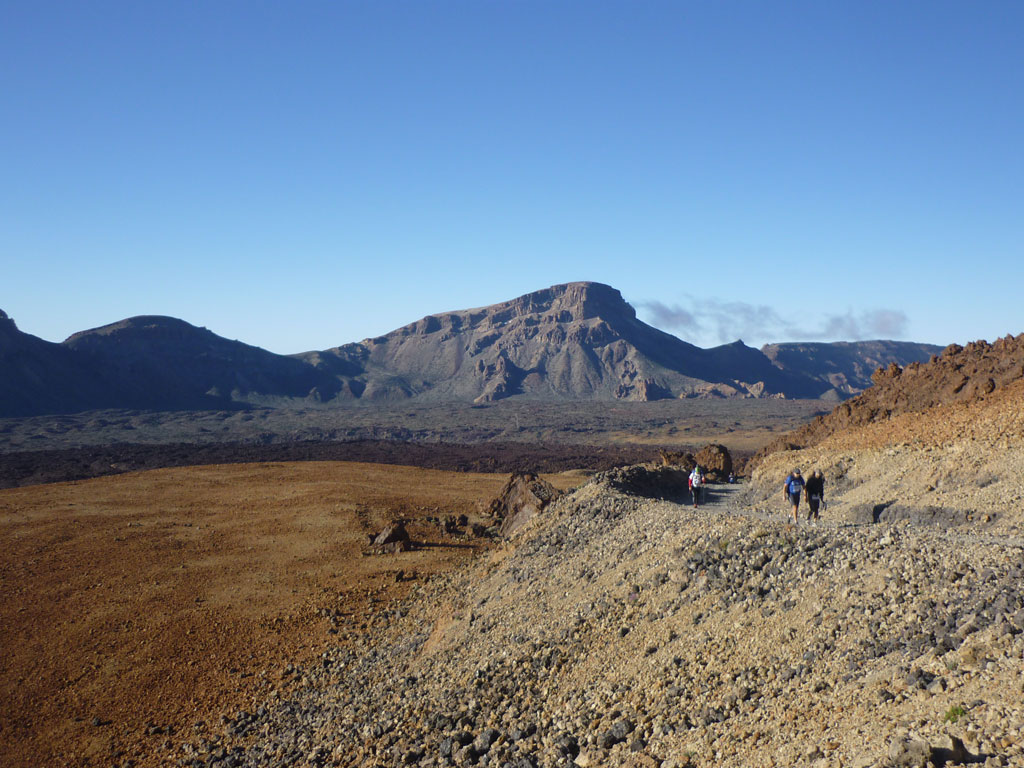 Hiking trail in the volcanic landscape of Teide in Tenerife.