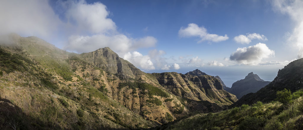 Mountains and clouds in the Teno Rural Park, Tenerife.