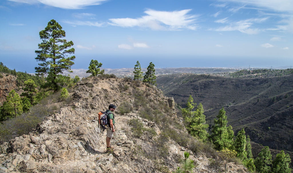 Hiking trail with panoramic view in Tenerife.