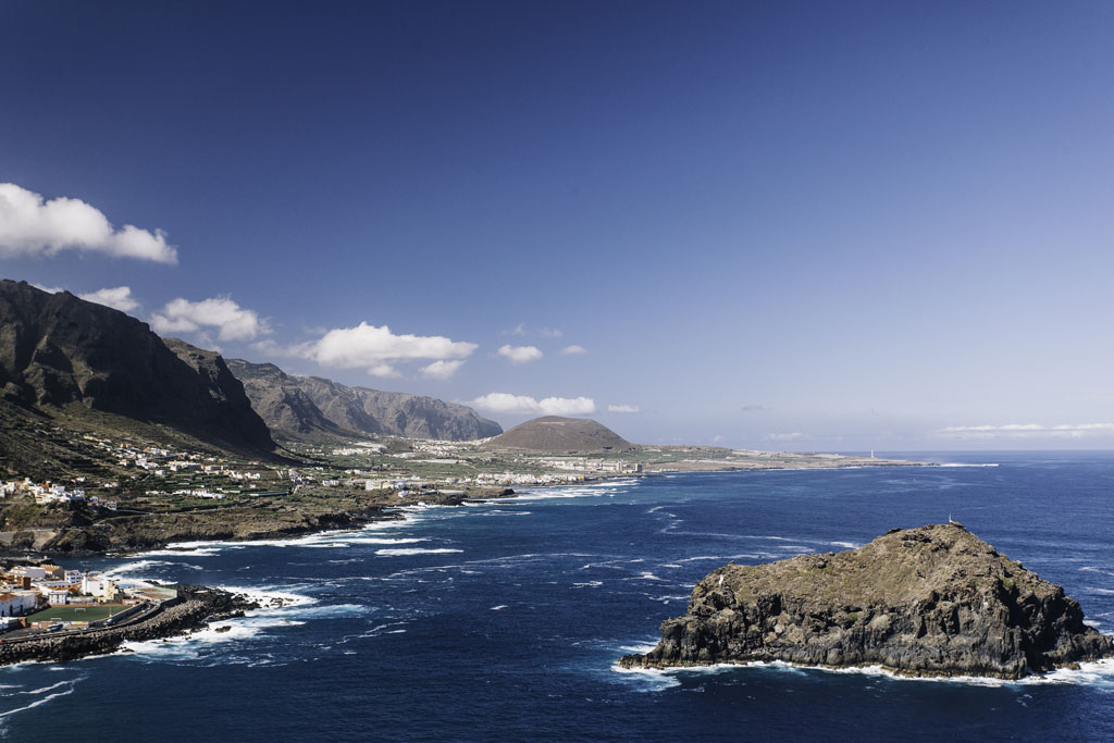 North coast and mountains of Tenerife from a viewpoint in Garachico.
