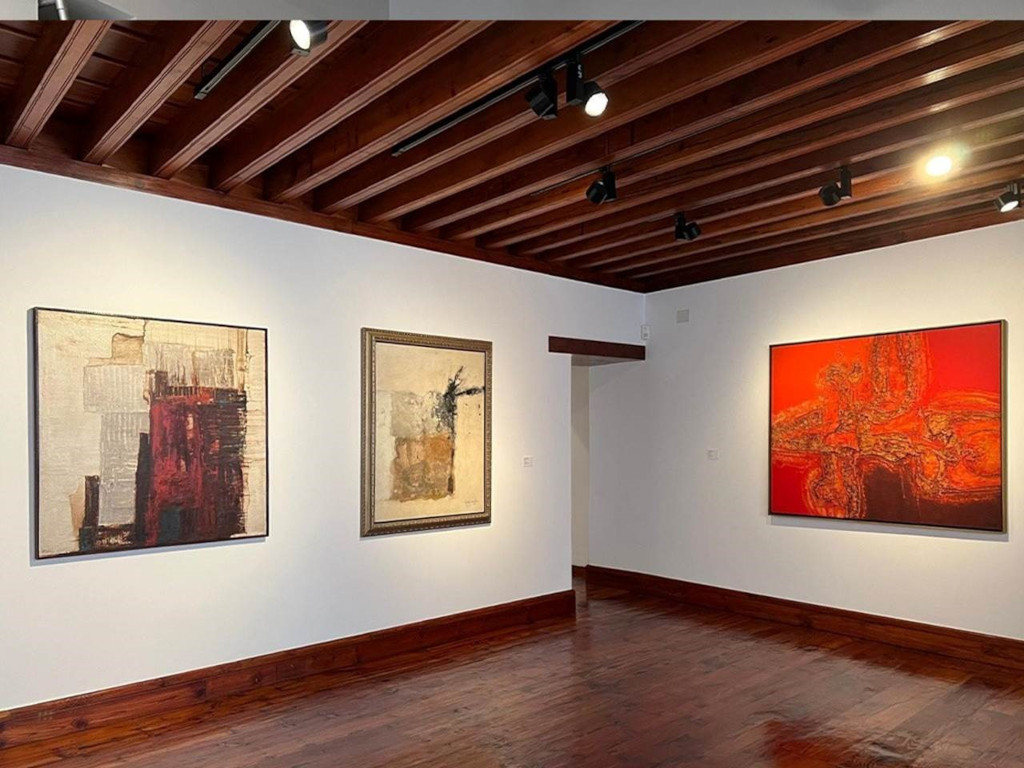 Modern artwork in a gallery in Tenerife.