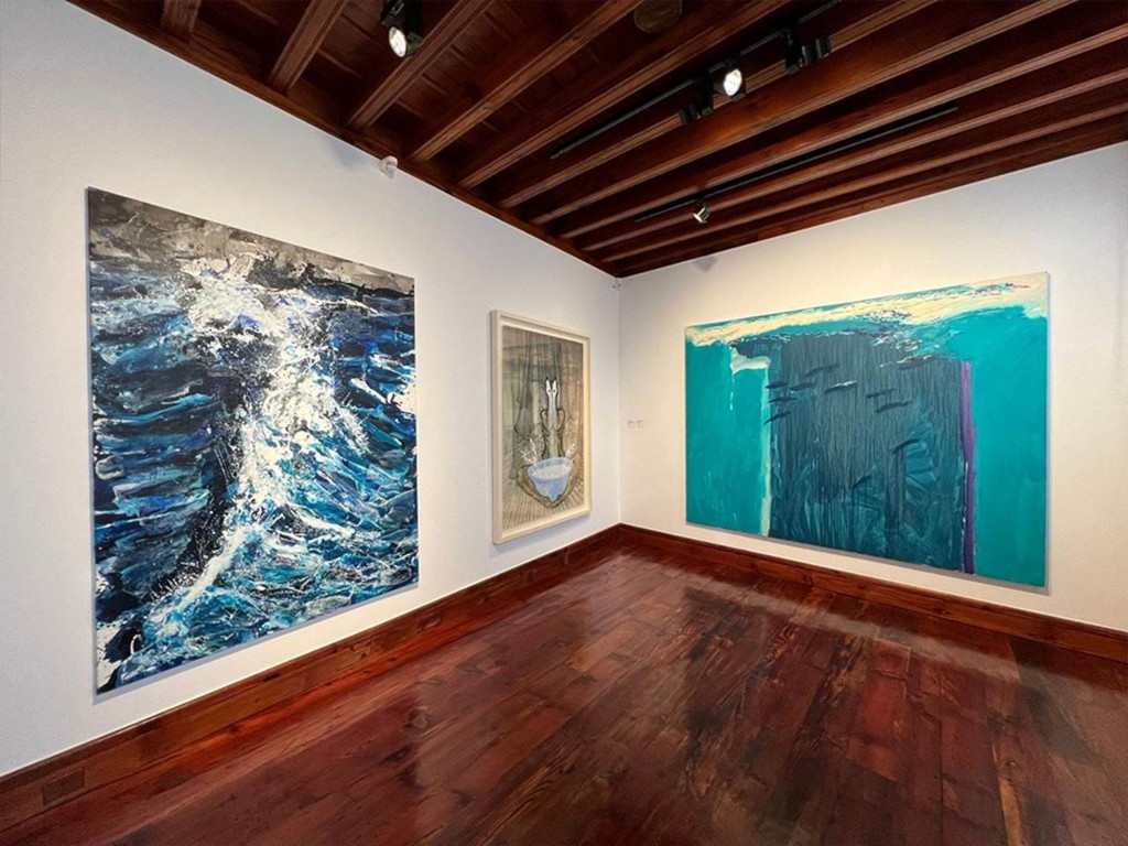 Abstract paintings in an art gallery in Tenerife.