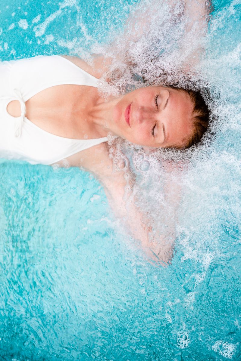 Person relaxing in the water in Tenerife.