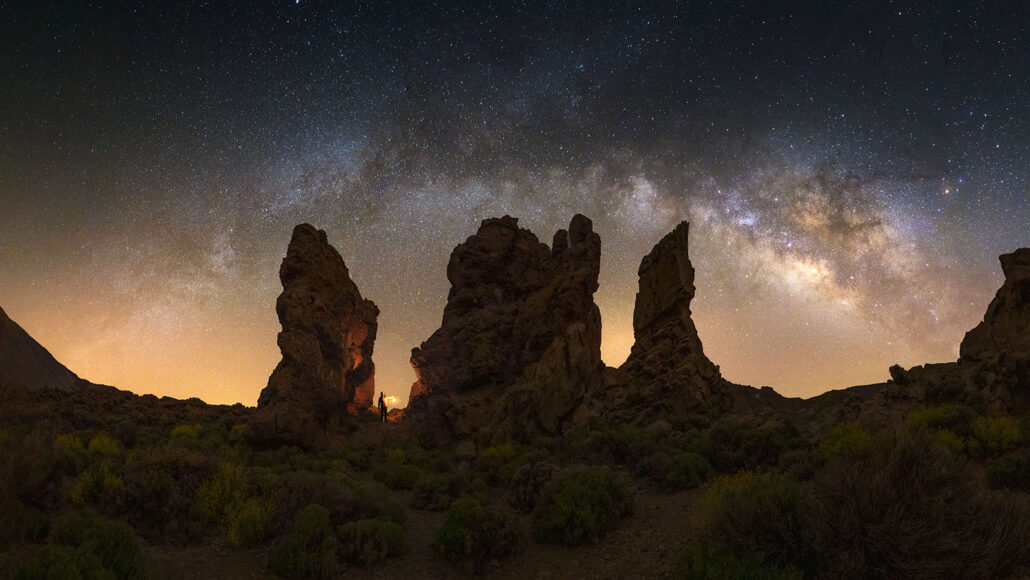Under the starry mantle of Mount Teide